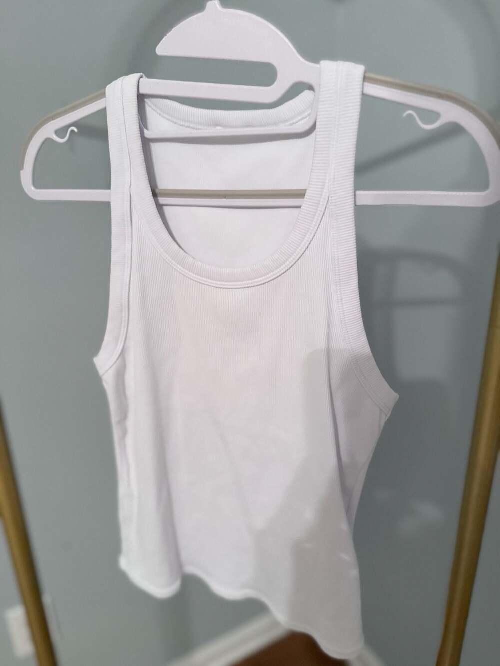 Alo Yoga Ribbed White Tank Top